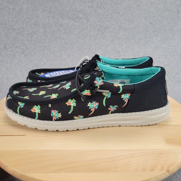 Hey Dude Wally Funk Party Palm Shoes Men's 10 Black Multi NEW w/ Tags - Picture 2 of 10